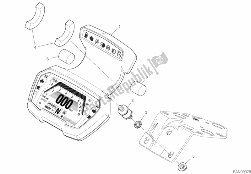 Alle onderdelen voor de Instrumentenpaneel van de Ducati Diavel 1260 S Thailand 2020